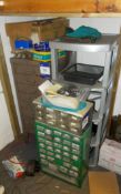 8 drawer metal under counter filing cabinet & 2 x