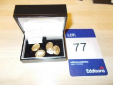 15ct yellow gold patterned cufflinks rrp.£325
