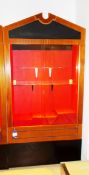 Wooden ‘oak effect’ glazed display cabinet approx.