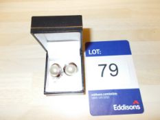 Pair of silver mabe earrings rrp.£302