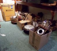 Assortment of clocks & spare parts to floor