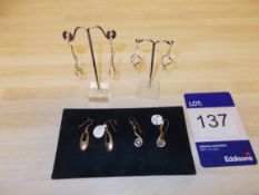 Silver stone earrings rrp.£15, 2 x plain silver dr