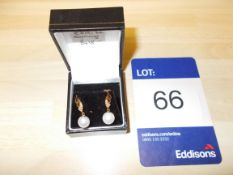 9ct culture pearl and diamond earrings rrp.£418