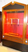 Wooden ‘oak effect’ glazed display cabinet approx.