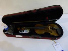 * A Stentor 1/2 Student II Violin in bespoke fitted hard case (one string missing) (RRP £139)