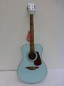 * A Blue Vintage Guitar with soft carry case Model V300BL (RRP £169)