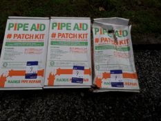 3 x Pipeaid radius pipe repair patch kit – Expiry 18.10.19. (Please note: Viewing is by