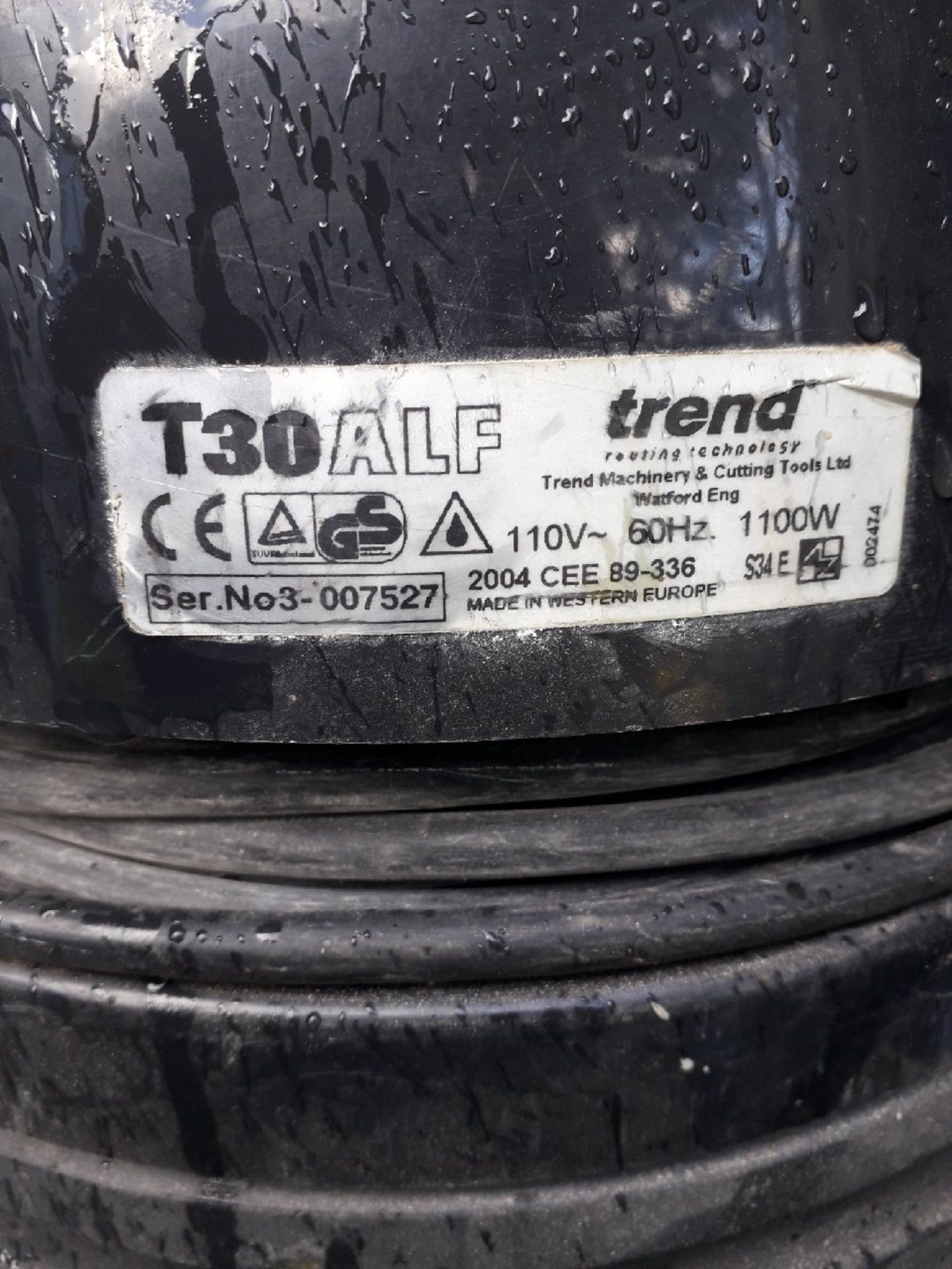 Trend T30 ALF wet & dry vacuum serial number 3-007527 110v. (Please note: Viewing is by - Image 2 of 2