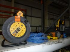 * 2 x Various LED Lights, 240V JCB Extension Reel, 240V Extension Lead and 2 x Tape Measures.