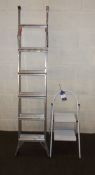 Aluminium ladder & 2 tread step ladder