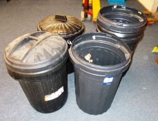 5 x plastic waste bins