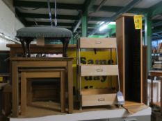 * Three Tier Storage Unit, DVD Rack, 2 x Coffee Tables and a Footstool