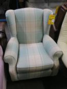 * Sherlock Tartan Wingback Chair (RRP £459) (hole in back)