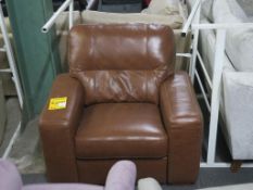 * Armitage Brown Leather Electric Recliner Armchair (RRP £1050) (mark on seat)