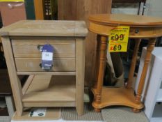 * Oval Single Drawer Coffee Table (RRP £99) and a Limed Oak 2 Drawer Side Table