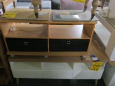 * White and Wood Effect TV Stand (RRP £199) and a Wood Effect TV Stand