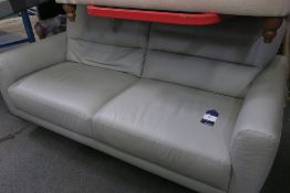 * Large Grey Leather Sofa (no feet and marked)