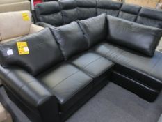 * Garda Leaf L-Shaped Black Sofa (RRP £1850) (Marks to back and left hand side)