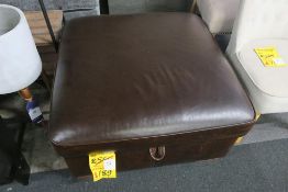 * Stamford Brown Leather Storage Footstool (RRP £550) (Scuffed)