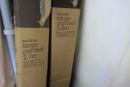 * An Assortment of Parasols (some boxed) including Malibu (3m) and Havana (2.7m)