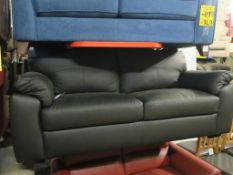 * 2 Seater Leather Sofa, Black (slight scuffs to arm) 1800x830mm