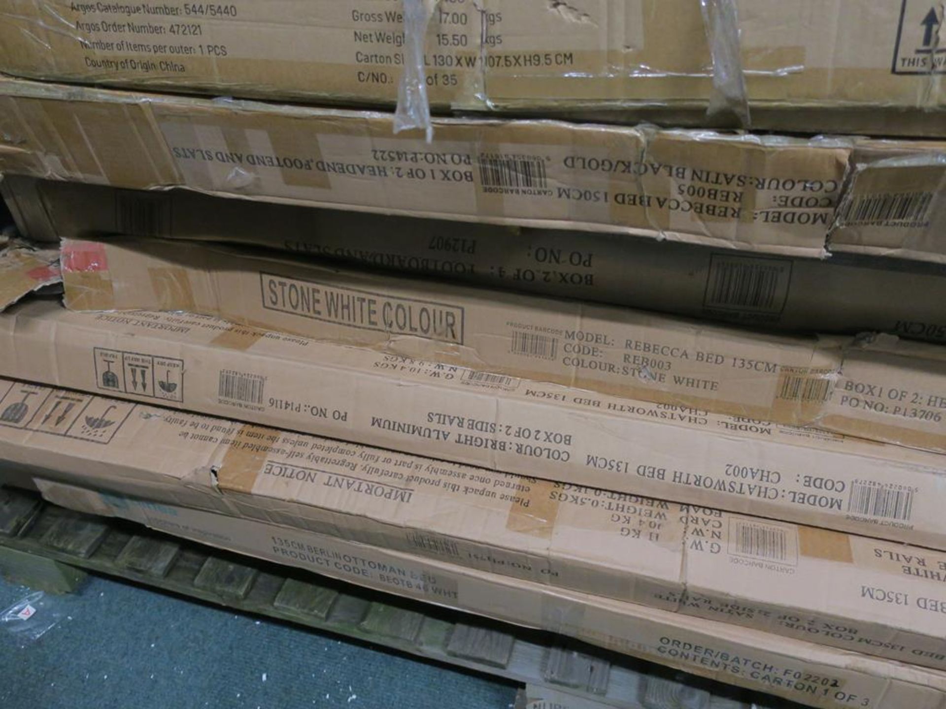 * Quantity of Various Bed Frames to Pallet - Image 2 of 4