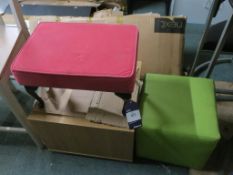 * Kitchen Table and Chair Set (damaged), Cube Footstool, Swanglen Footstool, Small TV Stand, Table