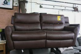 * Furniture Link Avalon 3 Seat Leather Electric Recliner (RRP £1399) (marked and scuffed)