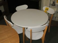 * White Kitchen Table with Wooden Frame and 4 Matching Chairs (marked) (RRP £299)