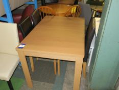 * Medium Oak Dining Room Table 1200x800mm with 4 Faux Leather High Backed Chairs