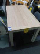 * Light Oak Effect Rectangular Dining Room Table with Painted legs 1350x800mm with 4 Various