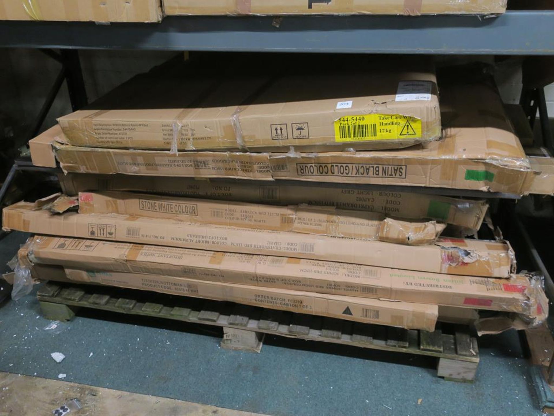 * Quantity of Various Bed Frames to Pallet