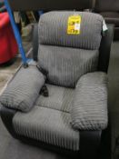 * Bradley Grey Jumbo Cord Electric Recliner (RRP £349) (Scuff front left)