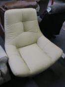 * Cream Swivel Chair with Chrome Base