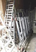 Quantity of various ladders (approx. 7) and quantity of scaffold towers