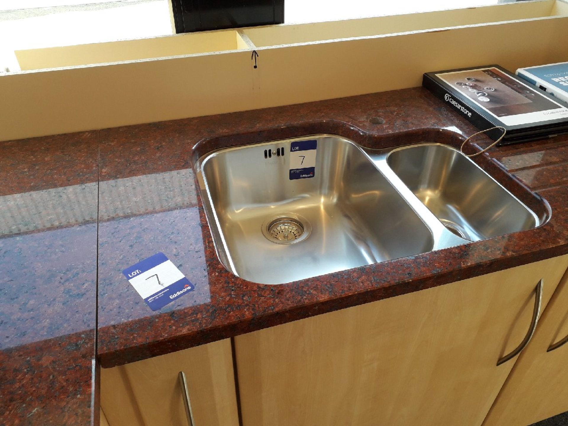 Melamine/Red Marble Topped Display Kitchen fitted - Image 3 of 6