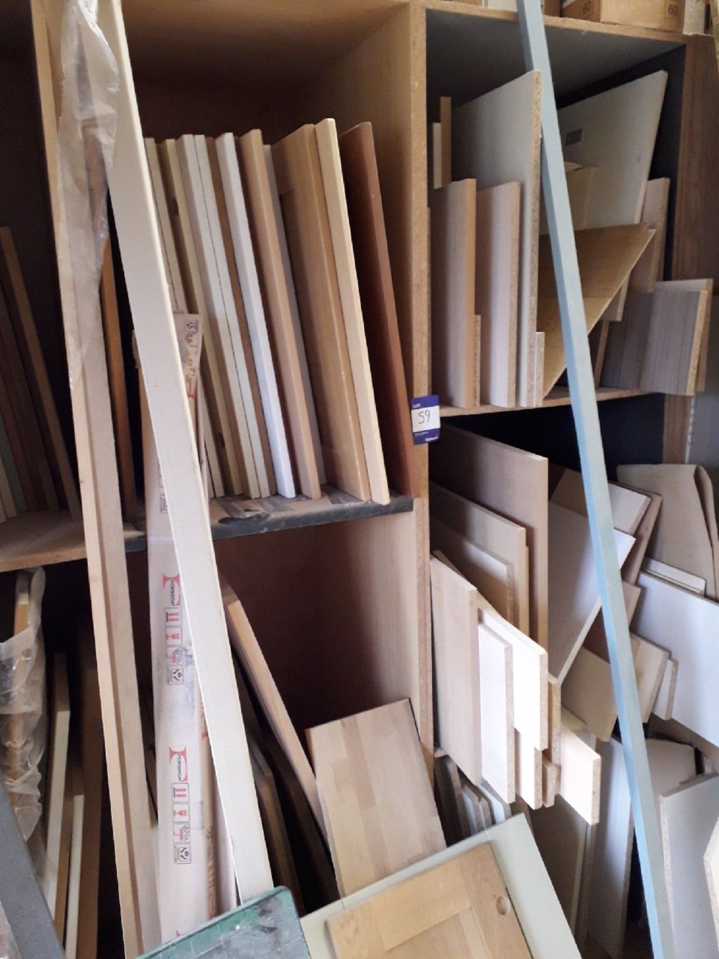 Large quantity of MDF lengths and worktops, and contents of bay to include quantity of doors - Image 2 of 3