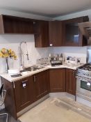 Wenge effect/Corian Topped Display Kitchen fitted