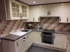 Cream Melamine/Laminate Topped Display Kitchen wit