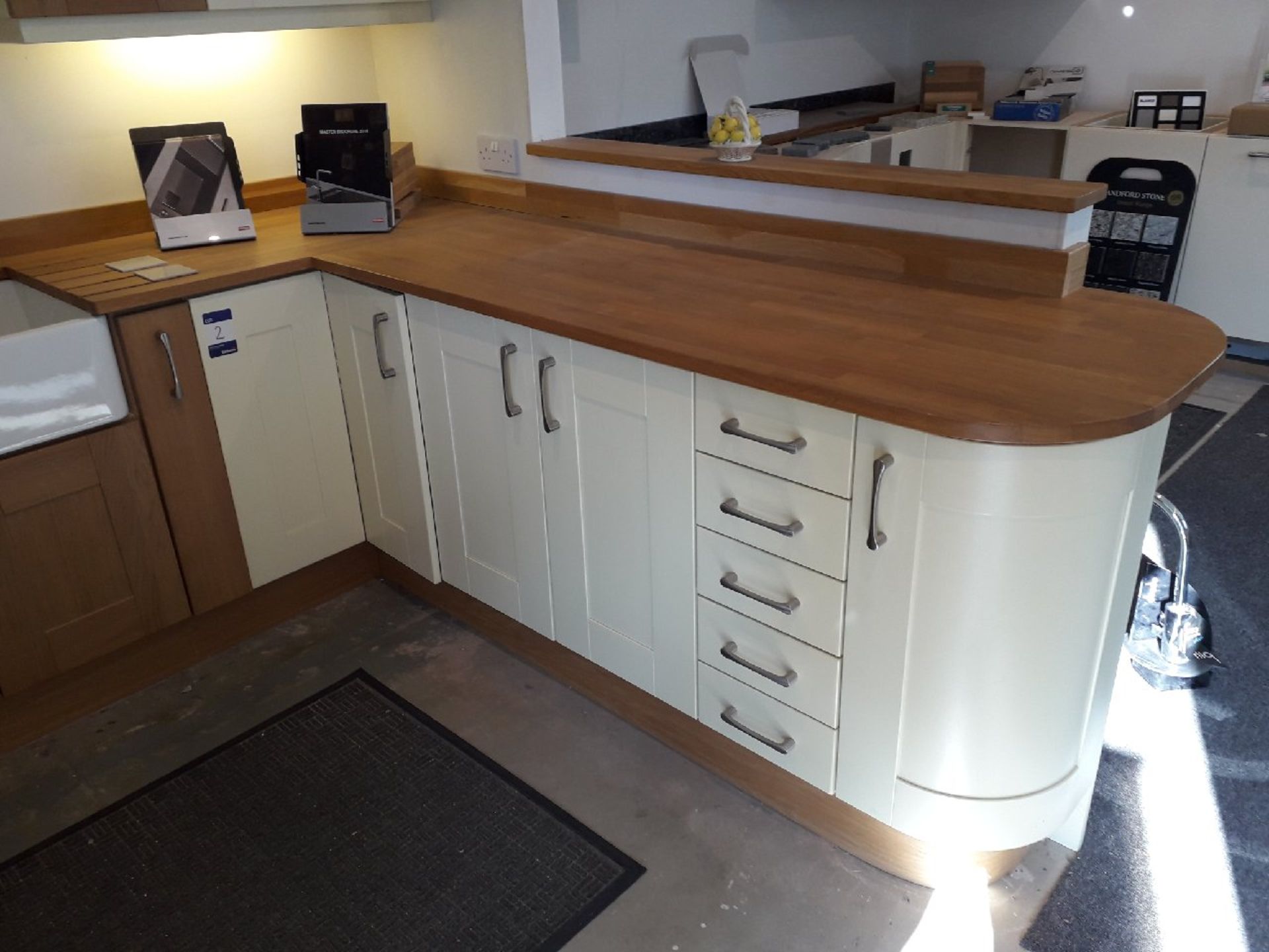 Cream Melamine/Oak Topped Display Kitchen with Cap - Image 4 of 7