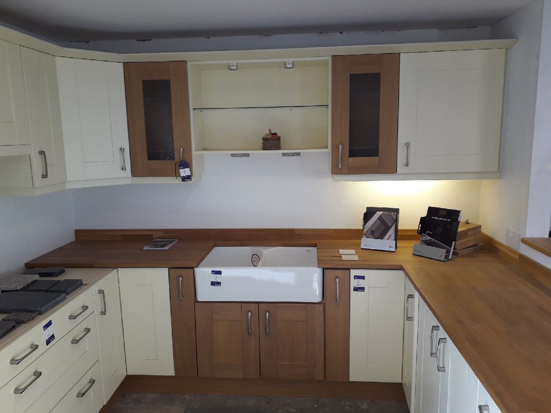 Cream Melamine/Oak Topped Display Kitchen with Cap - Image 3 of 7