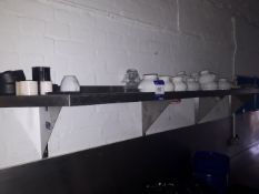 Stainless steel wall mounted shelf 2220mm x 350mm x 300mm (crockery not included)