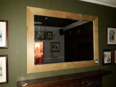 Large wood framed wall mirror