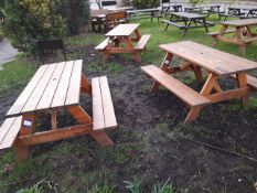 3 pieces timber pub garden furniture rectangular 4 seat each