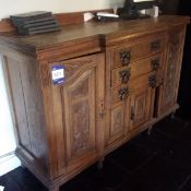Late Victorian wooden sideboard with 3 drawers and