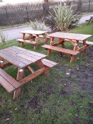 3 pieces 4-6 seat timber garden furniture rectangular