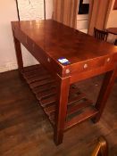 Butchers block style high bar table solid wood wit