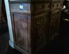 Late Victorian carved wooden sideboard with 2 drawers and 2 door cupboard 120x50x100cm