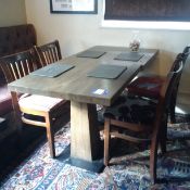 Dining table/chair set with 2 tables and 4 chairs.
