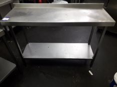 Stainless steel 2-shelf table 1300mm x 500mm